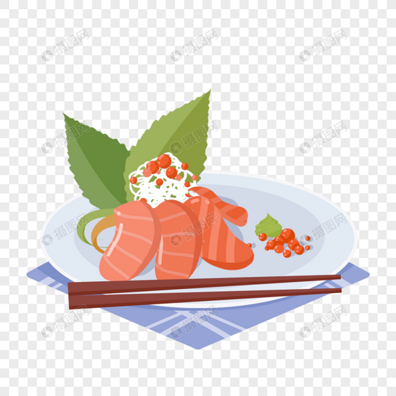 刺身日本快餐海鲜生鱼片海鲜虾鱼子鳗鱼芥末图片