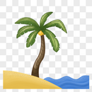 夏日海滩椰子树图片