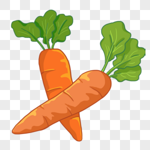 手绘卡通丰收的农作物胡萝卜图片