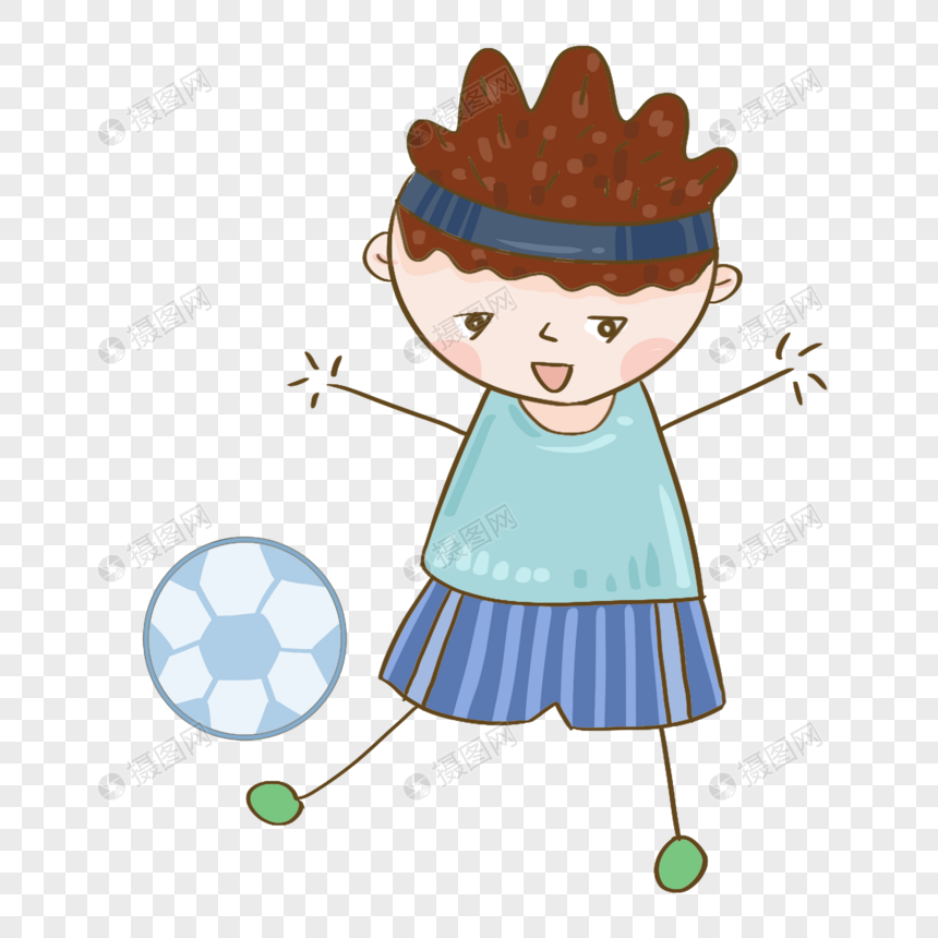 体育运动足球赛小男孩踢足球图片