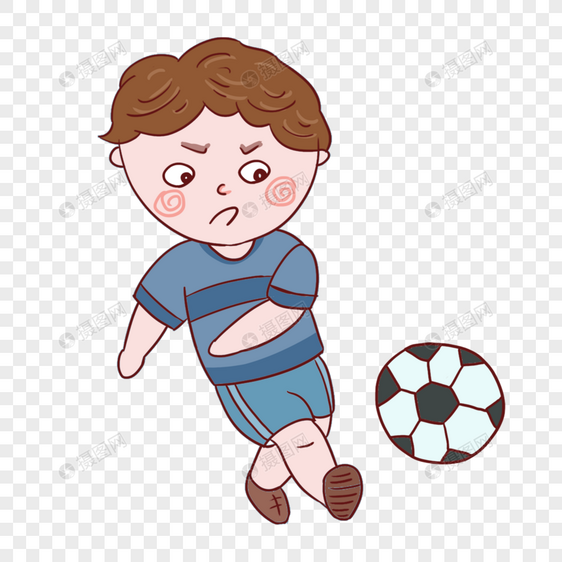 体育足球赛小男孩踢足球图片