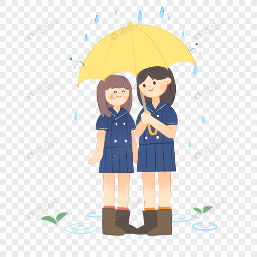 一起撑伞的小伙伴元素素材下载 正版素材 摄图网 一起撑伞的小伙伴元素素材下载 正版素材 摄图网