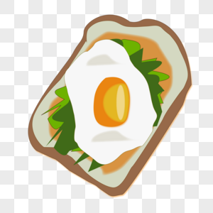 卡通手绘料理面包三明治荷包蛋图片