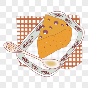 手绘卡通食物三角南瓜蛋糕图片