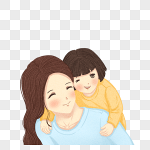 背着孩子的母亲图片素材