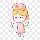 手绘卡通护士节粉衣白衣天使图片