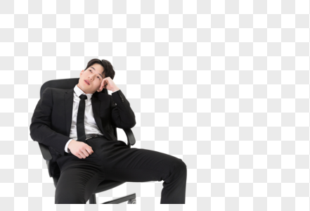 商务男性在座椅上休息图片