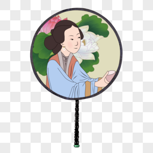 古代人物夏天美女边框高清图片