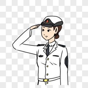 敬礼的海军女兵高清图片