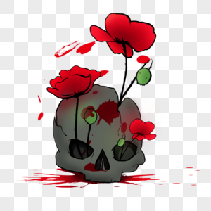 禁毒罂粟花骷髅头图片