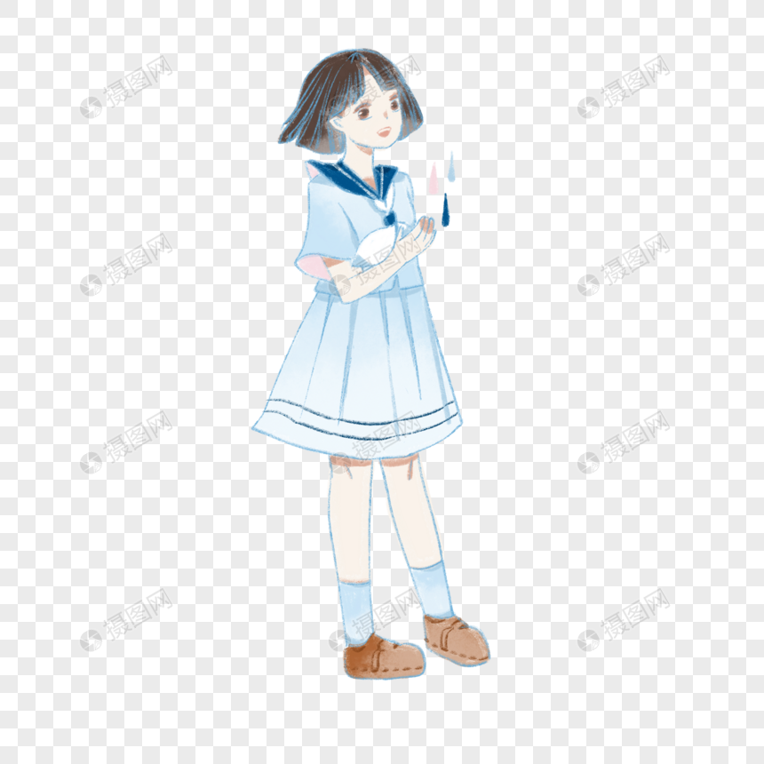 可爱清凉水手服少女元素素材下载 正版素材 摄图网 可爱清凉水手服少女元素素材下载 正版素材 摄图网