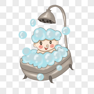 可爱宝宝洗澡图片
