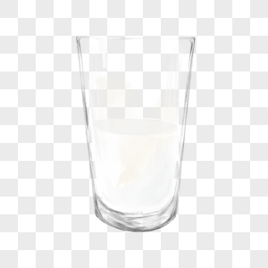 牛奶玻璃杯透明牛奶素材高清图片