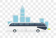 大巴车和城市街景图片
