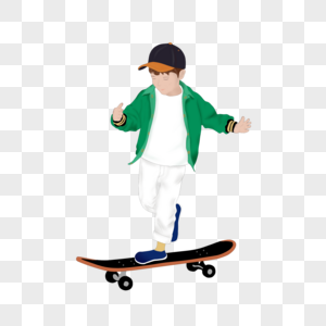 玩滑板的男孩图片