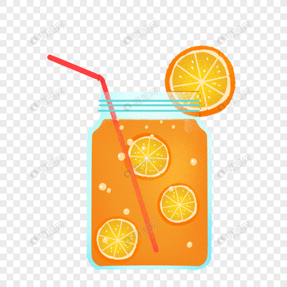 夏季冰爽的橙子汁图片