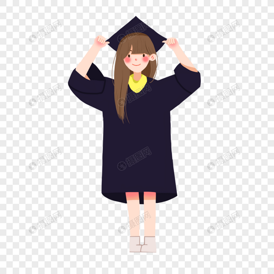 穿学士服拍毕业照的女生图片