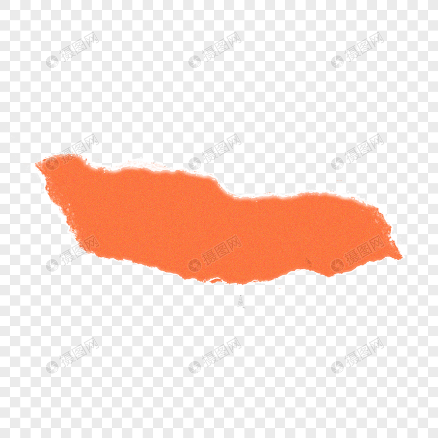 橙色撕纸元素图片