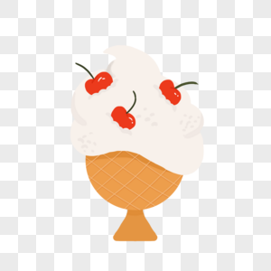 卡通可爱奶油冰激凌雪糕元素图片