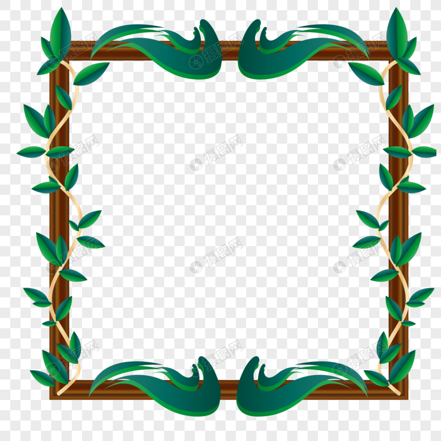 夏季深绿森林矢量边框