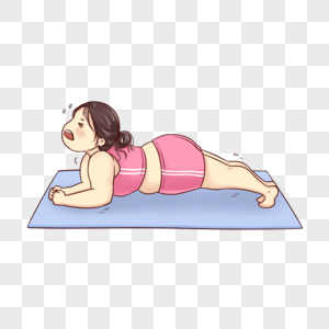 胖女孩减肥瑜伽垫支撑高清图片