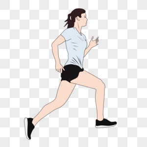跑步的女生图片