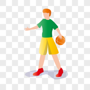 扁平化简约篮球人物图片