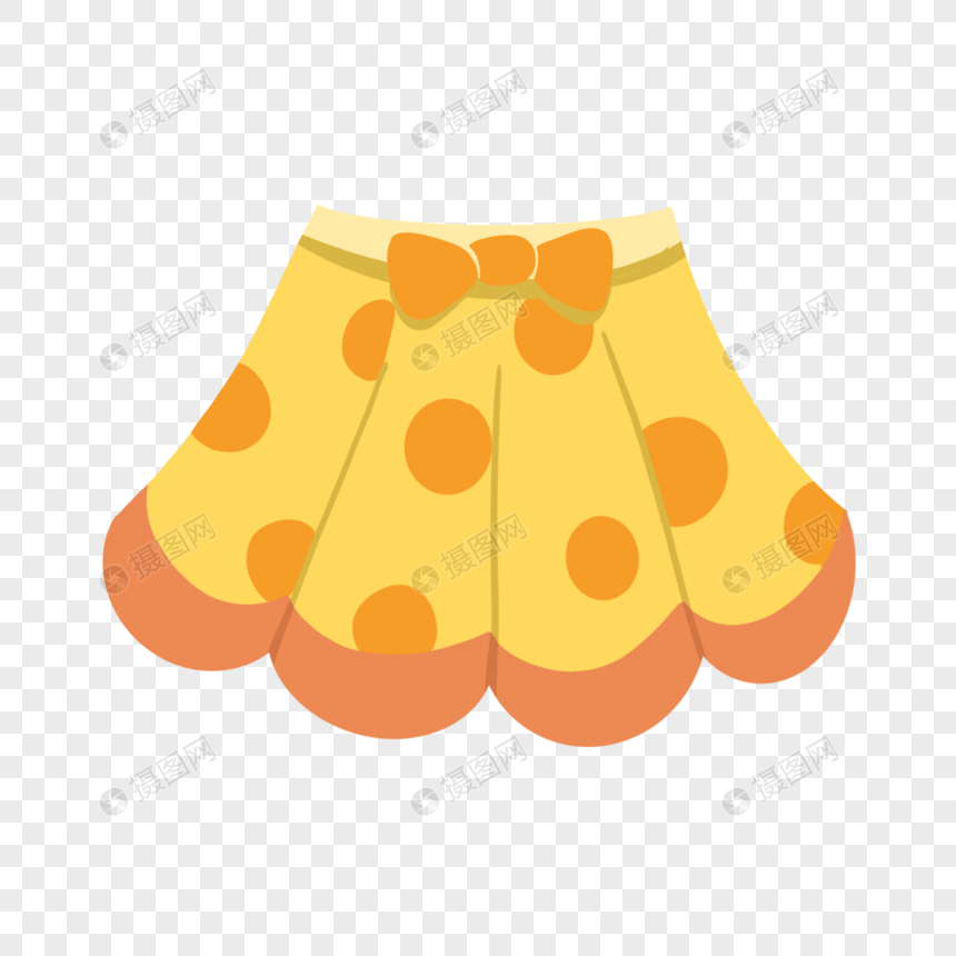 可爱卡通橙色短裙