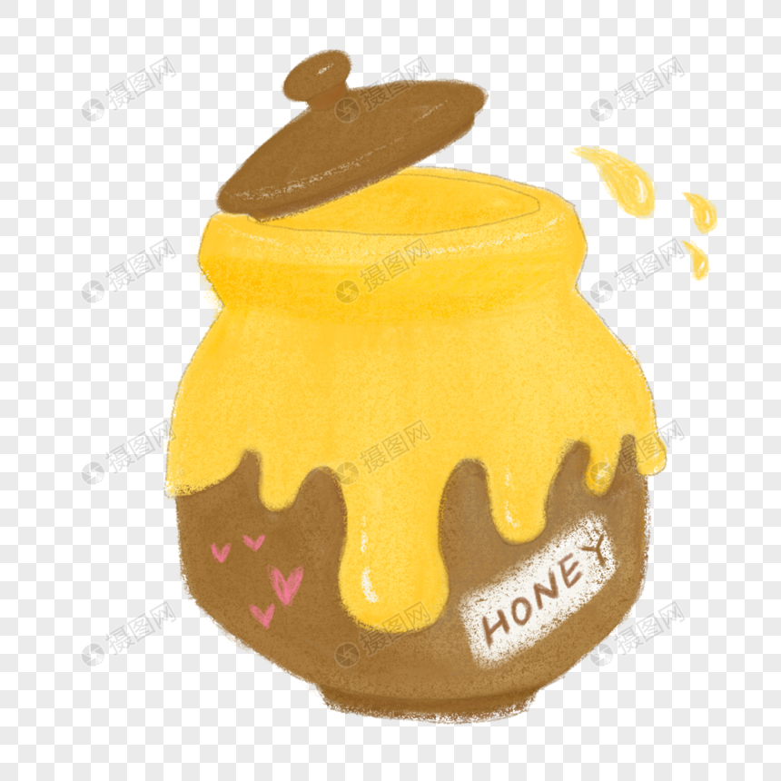 ins风格honey网红手绘插画蜂蜜小甜水图片