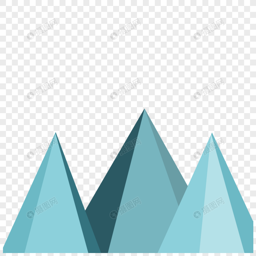 免抠元素 手绘/卡通元素 小山 三座小山.