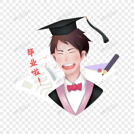 穿学士服的男孩图片