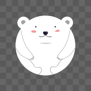 北极熊圆形图案图片