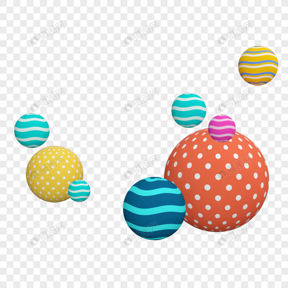 创意漂浮球插图图片