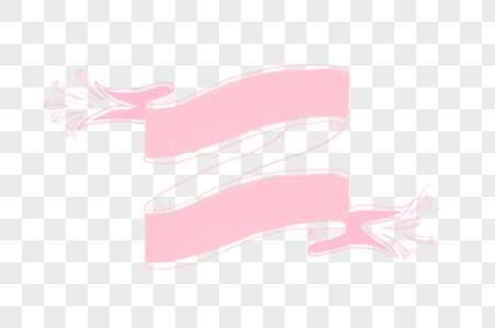 手绘风粉色飘带标题框图片