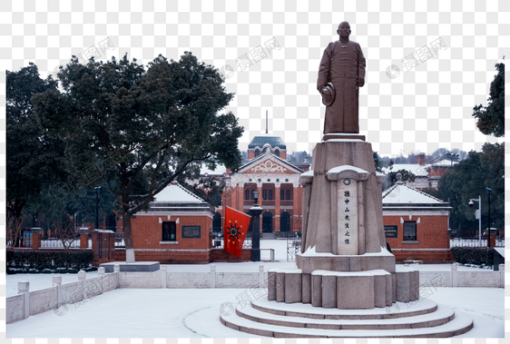 武汉首义广场冬天雪景图片