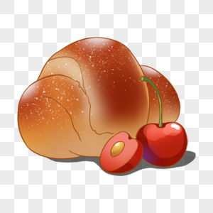 面包和樱桃高脂肪摄入高清图片