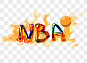 NBA篮球赛热血燃烧艺术字图片
