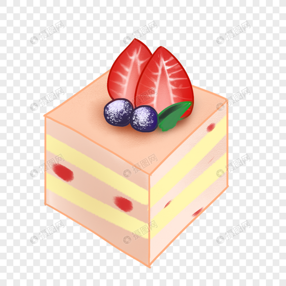 草莓蓝莓蛋糕图片