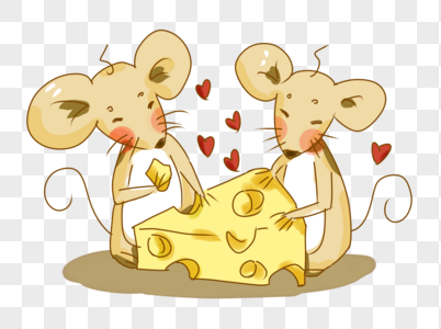 老鼠偷吃奶酪PNG图片