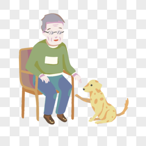 老人与狗图片素材