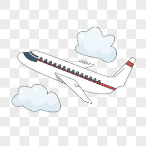 飞机云朵客机卡通高清图片