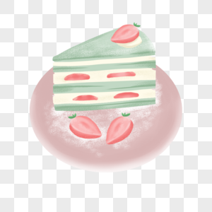 抹茶草莓奶油蛋糕高清图片