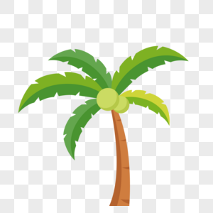 椰子树卡通手绘椰子高清图片