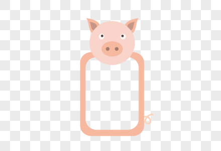 AI矢量图卡通可爱动物边框粉色小猪边框图片