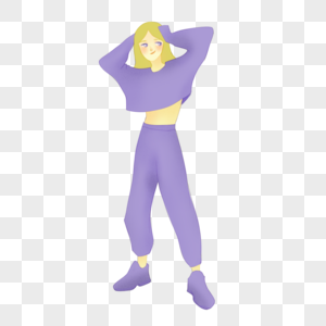 紫色嘻哈少女图片
