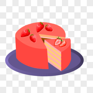 手绘草莓蛋糕图片