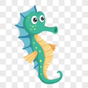 手绘卡通海马图片素材