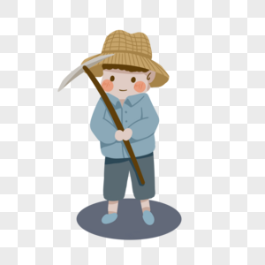 卡通草帽农民创意插图图片素材
