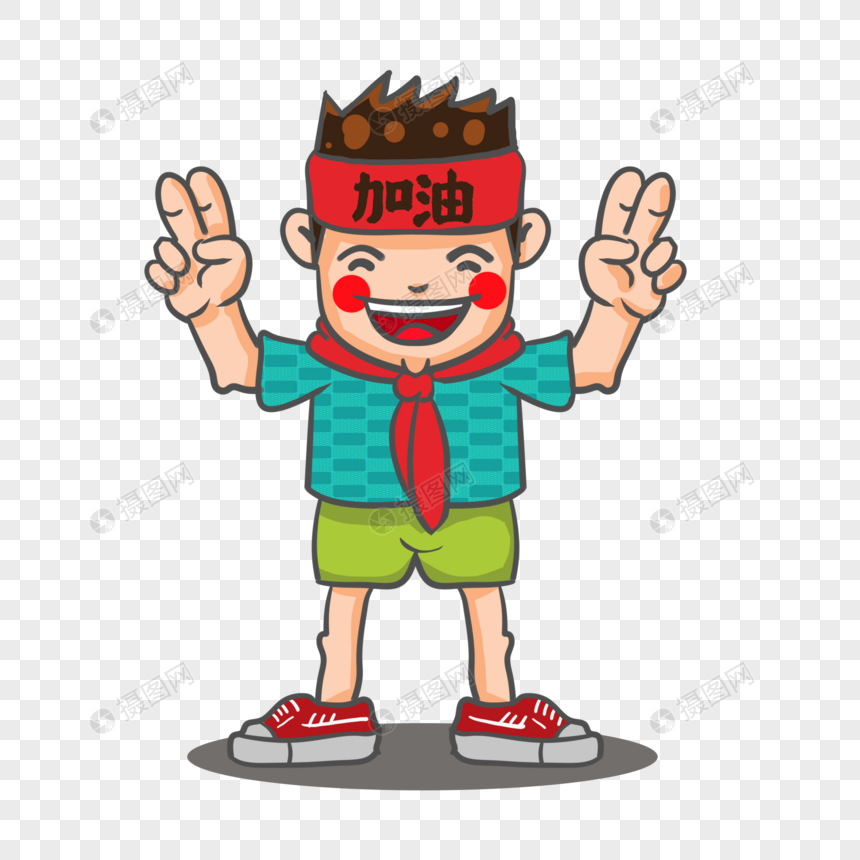 卡通学生带着头巾插图