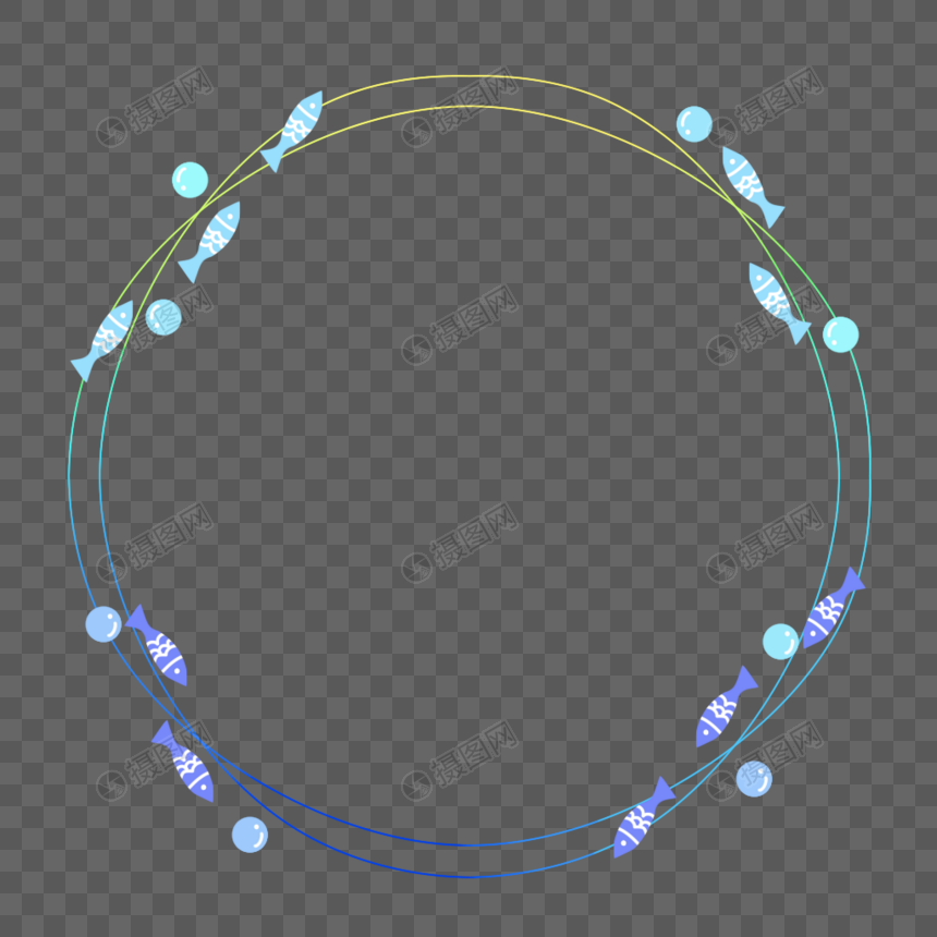 卡通鱼儿夏季清爽边框图片